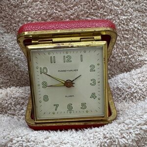 Phinney-Walker Red and Gold travel Alarm Clock